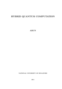 hybrid quantum computation - Centre for Quantum Technologies