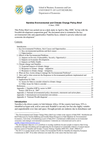 Namibia Environmental and Climate Change Policy Brief