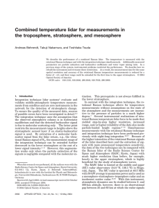 Combined temperature lidar for measurements in the troposphere