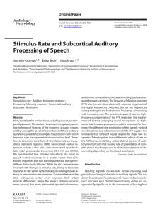 Stimulus Rate and Subcortical Auditory