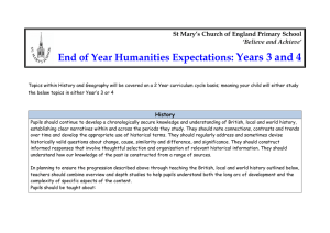 Yrs 3 and 4 History and Geography Expectations