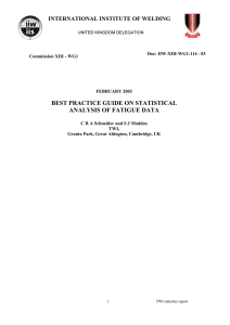 best practice guide on statistical analysis of fatigue data
