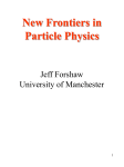 New Frontiers in Particle Physics.