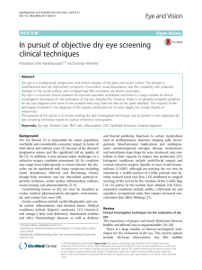 In pursuit of objective dry eye screening clinical