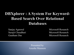DBXplorer : A System For Keyword-Based Search Over Relational