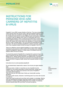 instructions for persons who are carriers of hepatitis b-virus