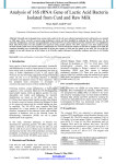 Analysis of 16S rRNA Gene of Lactic Acid