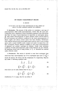 ON NEARLY PARACOMPACT SPACES 0. Introduction