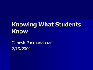 Knowing What Students Know