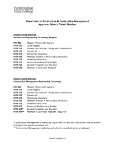 Approved Science / Math Electives