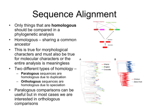 the sequence alignment itself is a hypothesis about the homology of