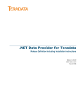 Net Data Provider for Teradata Release Definition
