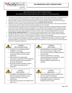 led important safety instructions - Hydrel