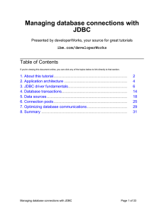 Managing database connections with JDBC