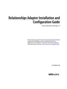 Relationships Adapter Installation and Configuration
