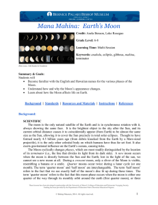 Mana Mahina: Earth`s Moon