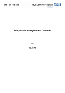 Policy for the management of outbreaks