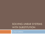 Solving Linear Systems with Substitution