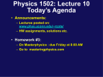 Lecture 10 - UConn Physics