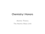 Chemistry I Honors