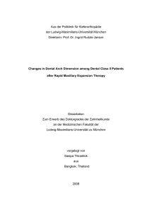 Changes in Dental Arch Dimension among Dental Class II Patients