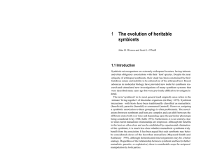 1 The evolution of heritable symbionts