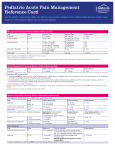 Pediatric Acute Pain Management Reference Card