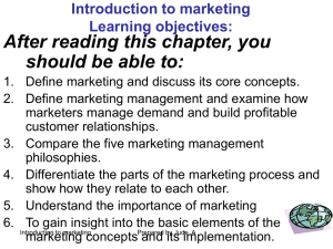 Introduction to marketing