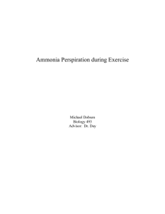 Ammonia Perspiration During Exercise