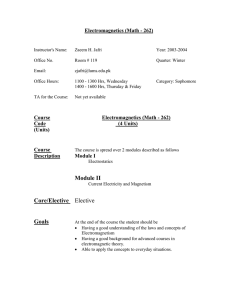 Electromagnetics (Math - 262)