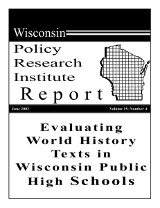 Evaluating World History Texts in Wisconsin Public High Schools