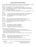 Astronomy Notes: Planets and Moons