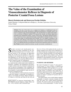 The Value of the Examination of Visuooculomotor Reflexes in
