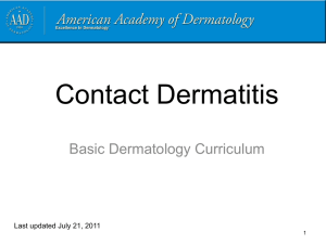 Allergic Contact Dermatitis - American Academy of Dermatology