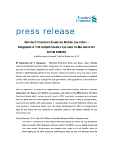 Standard Chartered launches Mobile Eye Clinic – Singapore`s first