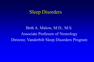 10:45 AM Sleep Disorders - Vanderbilt University Medical Center