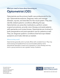 Optometrist Info Sheet - Editable