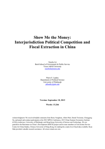 Interjurisdiction Political Competition and Fiscal Extraction in China