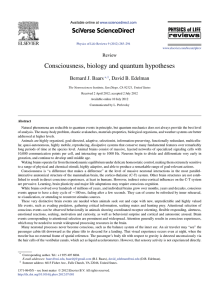 Consciousness, biology and quantum hypotheses