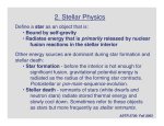 2. Stellar Physics