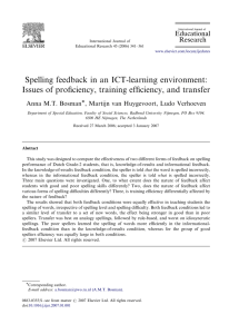 Spelling feedback in an ICT-learning environment