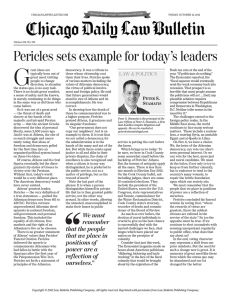 Pericles sets example for today`s leaders