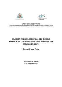 RELACIÓN RADÍCULOCORTICAL DEL INCISIVO INFERIOR EN