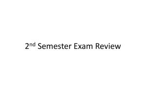 2nd Semester Exam Review