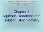 Chapter 4 Aqueous Reactions and Solution Stoichiometry