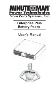 User`s Manual Enterprise Plus Battery Packs