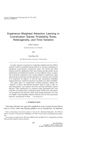 Experience-Weighted Attraction Learning in - Teck