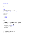 Evolution of hematophagous habit in Triatominae (Heteroptera