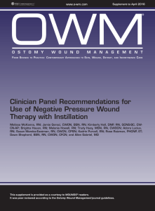 Clinician Panel Recommendations for Use of Negative Pressure