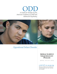 Oppositional Defiant Disorder: A Guide for Families